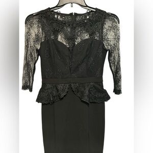 Nikibiki Women’s Lace Size Small Black 3/4 Sleeve Fully Lined Cocktail Dress NWT